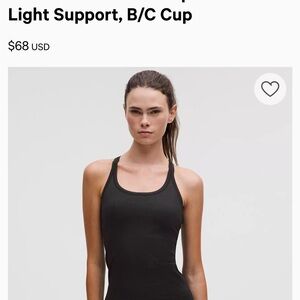 lululemon Ebb to Street Tank Top
Light Support, B/C Cup